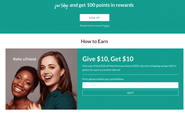 thrive causemetics beauty referral program cosmetics beauty shopify referral examples referralcandy