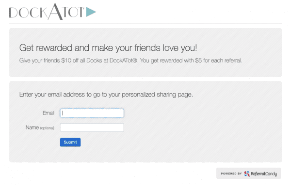 dockatot referral program baby products shopify referral examples referralcandy