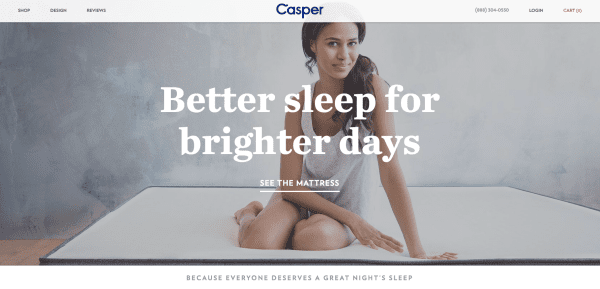Casper homepage Practical Value Contagious Jonah Berger ReferralCandy
