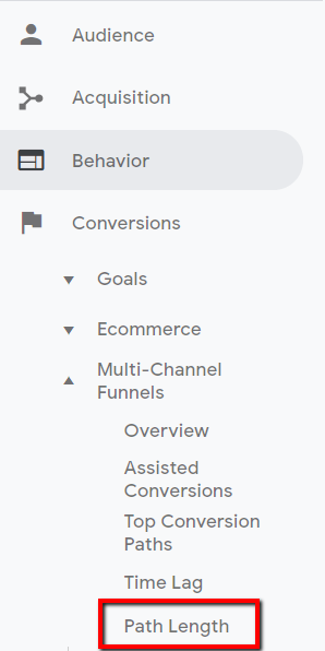 google analytics ecommerce - google analytics dashboard conversions path length