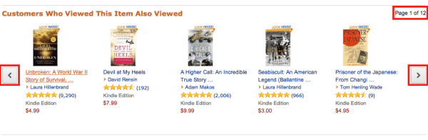 Amazon suggestions. Indicate how much content there is left to scroll, so users can decide what to do.