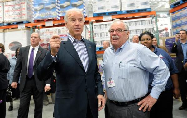 Joe Biden with Costco co-founder Sinegal