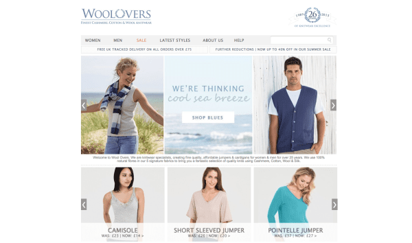 Woolovers homepage