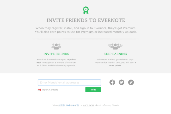 Evernote referral program page 2