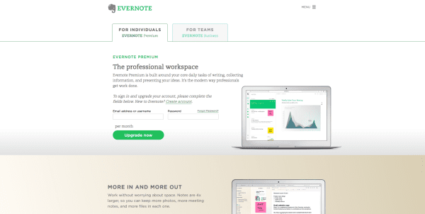 Evernote Premium screenshot ReferralCandy