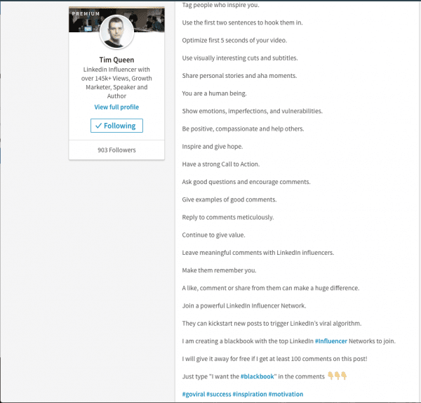 marketing your profile