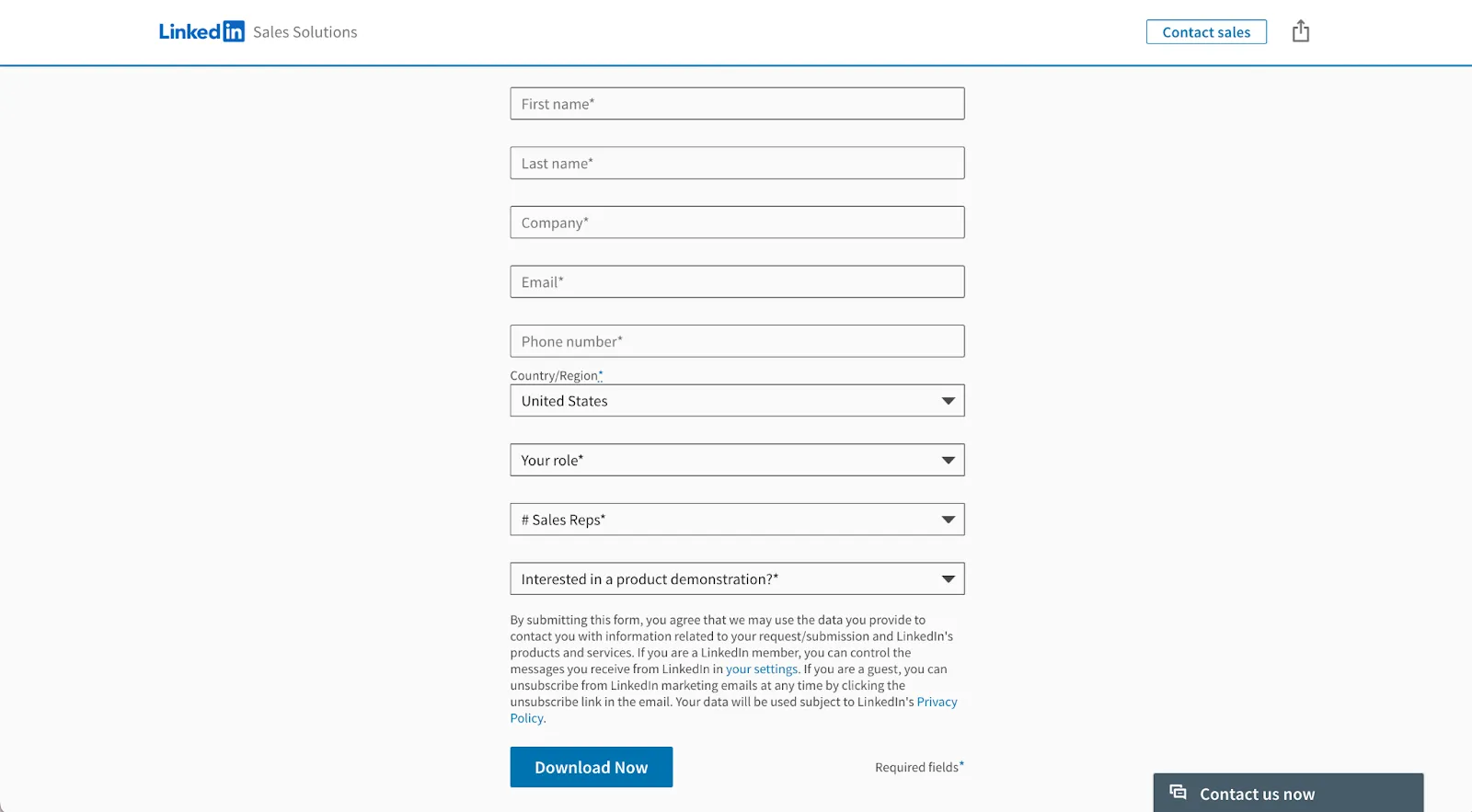 Linkedin lead magnets form