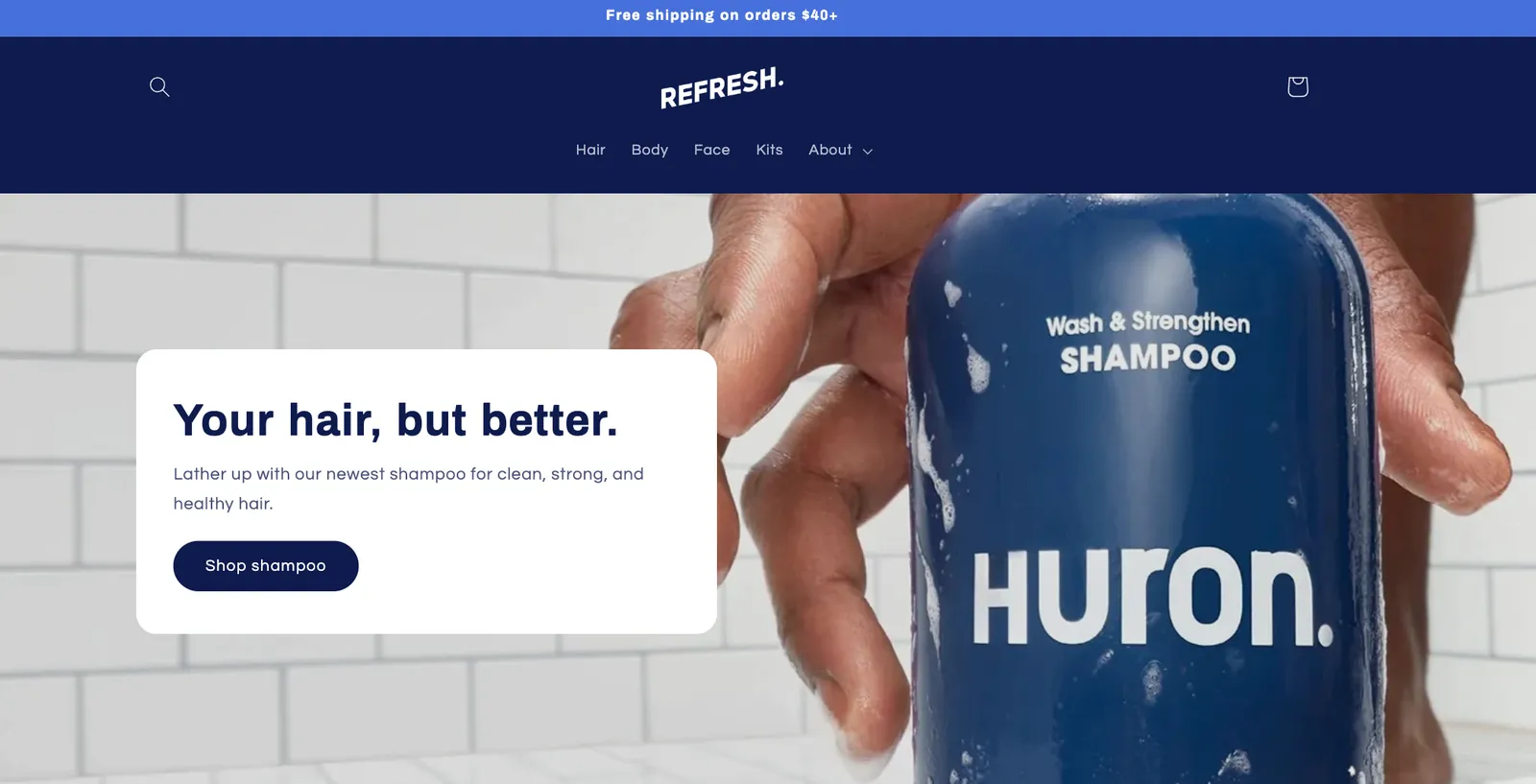 Refresh Shopify theme landing page