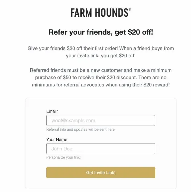 Farm Hounds referral program