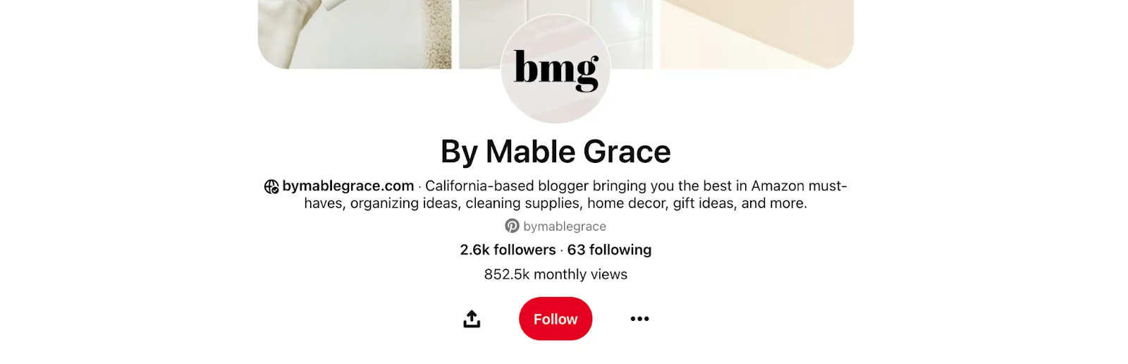 Pinterest By Mable Grace profile