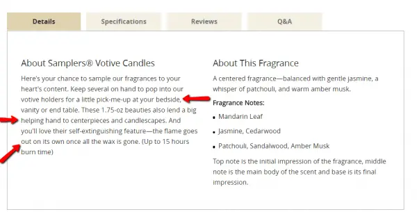 Product description example 3