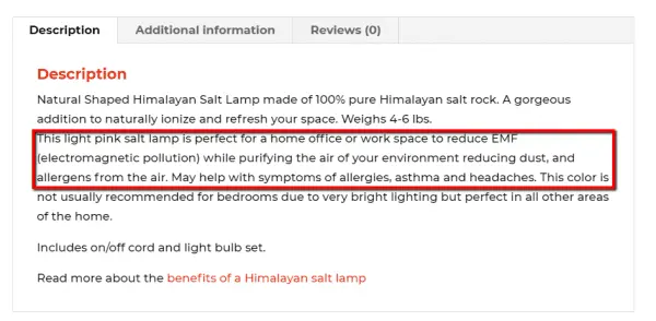 Product description example 2