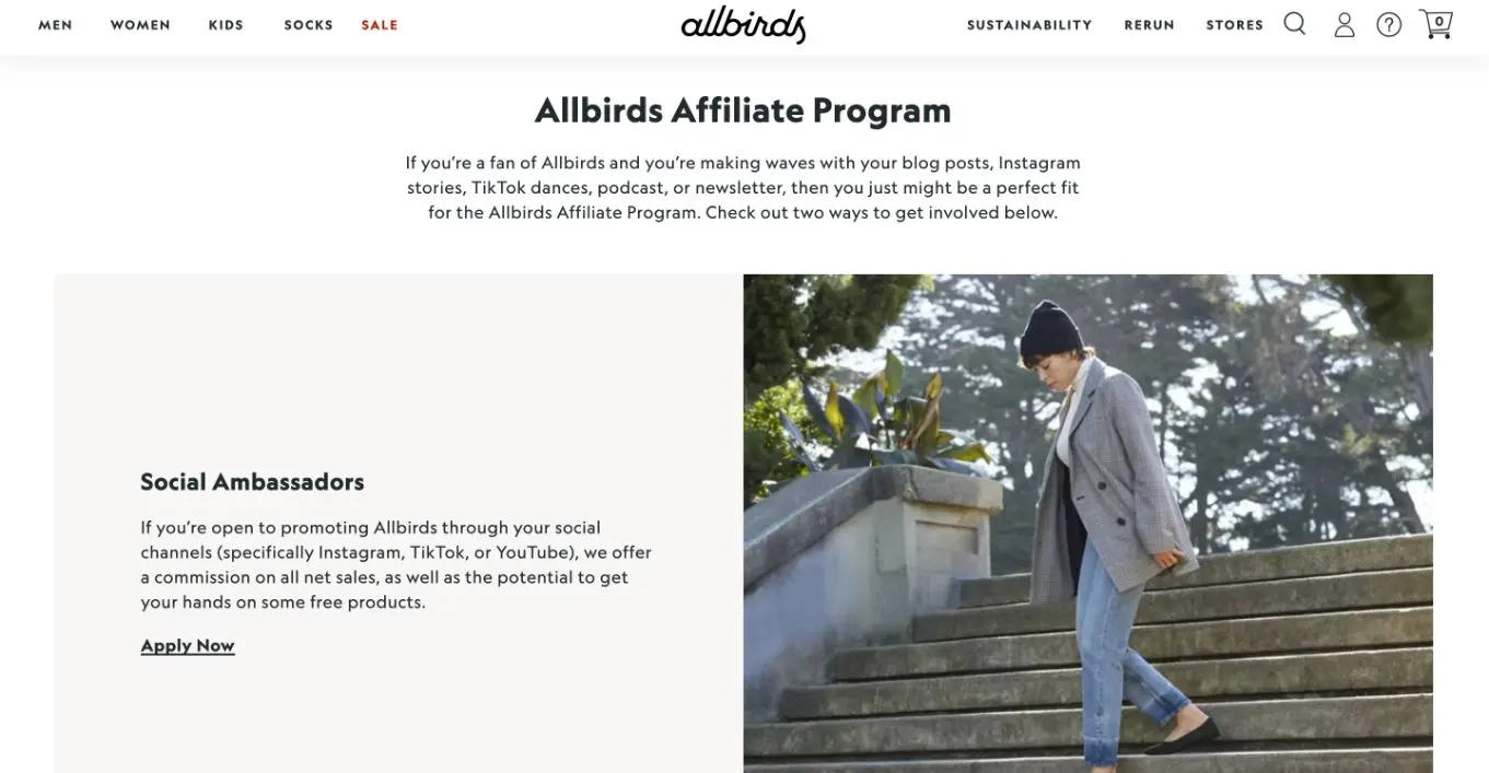 Allbirds affiliate program