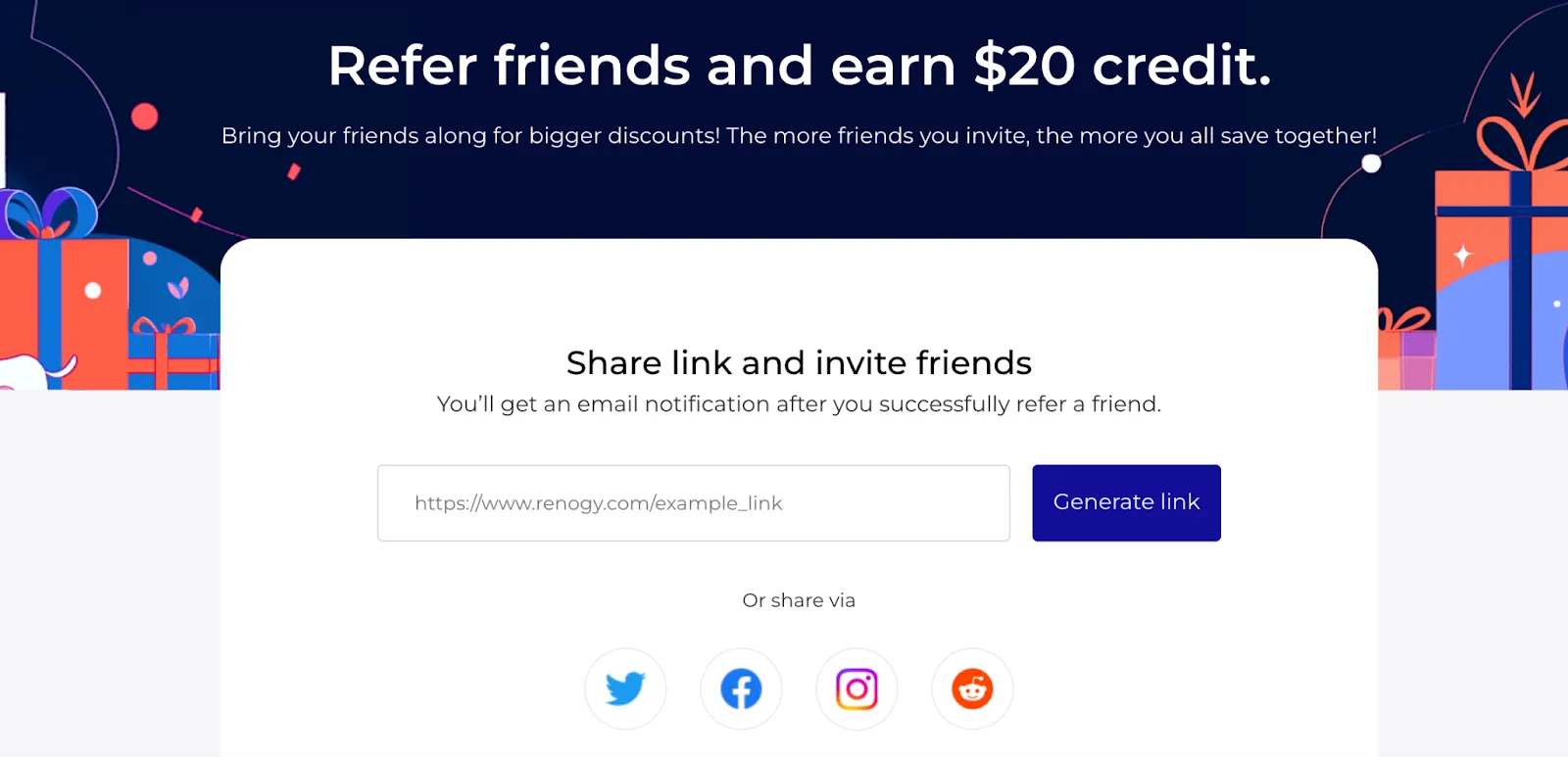 Renogy refer friends page