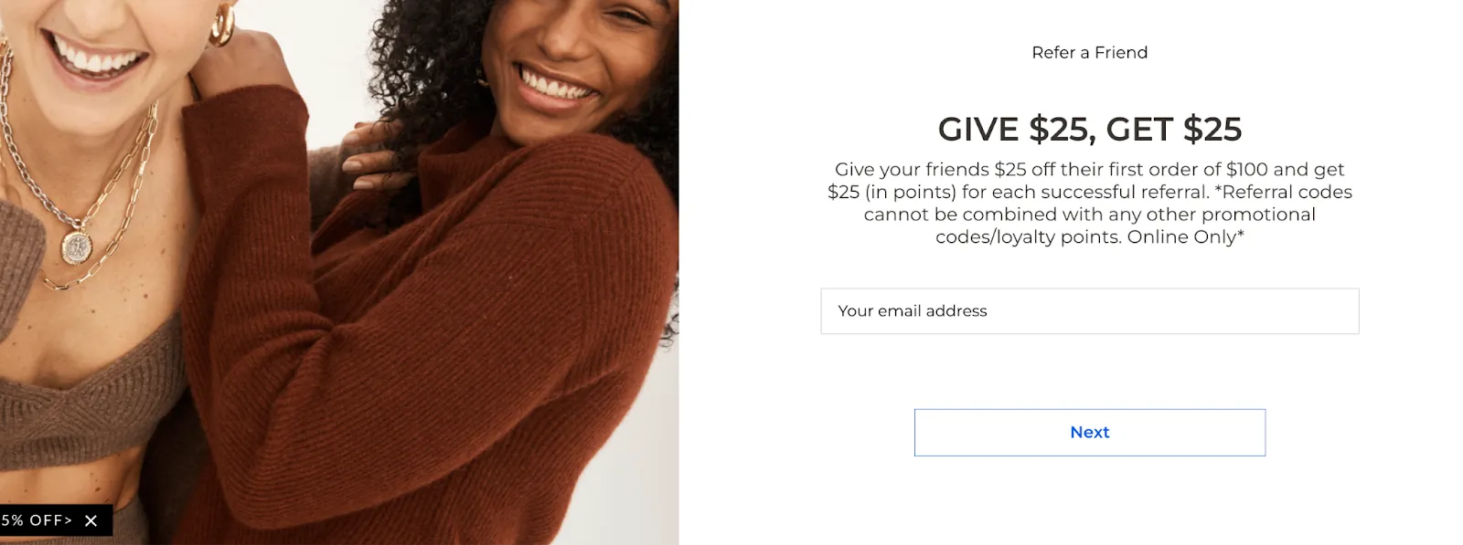 Bandier Give 25, get 25 program