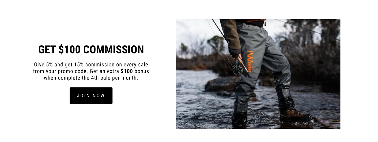 iWader Fishing referral commission explanation