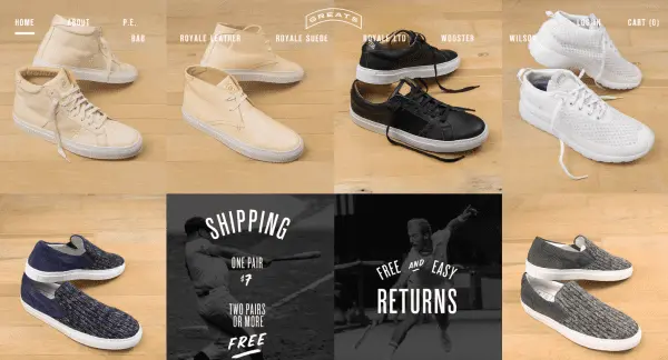 Greats home page