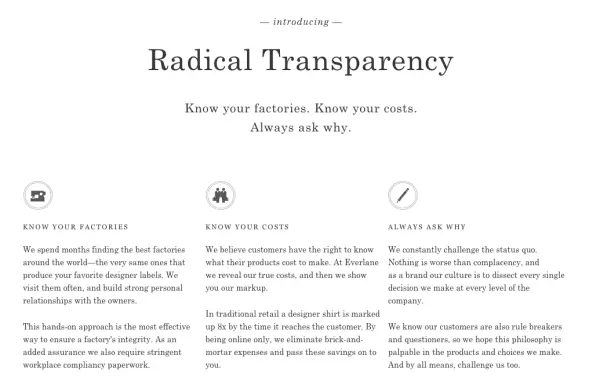 Everlane home page