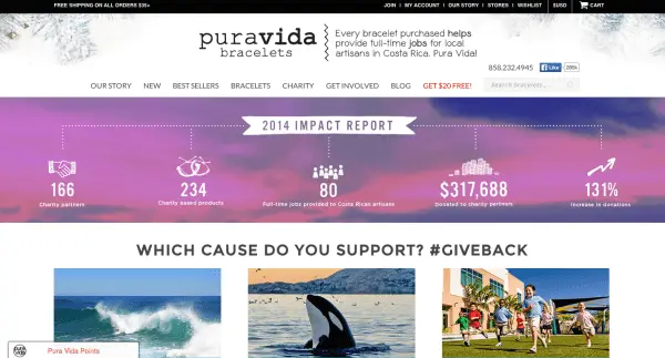 Pura Vida Bracelets home page