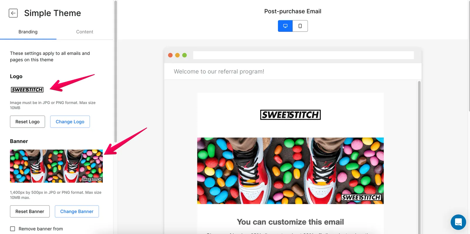 Theme example with ReferralCandy