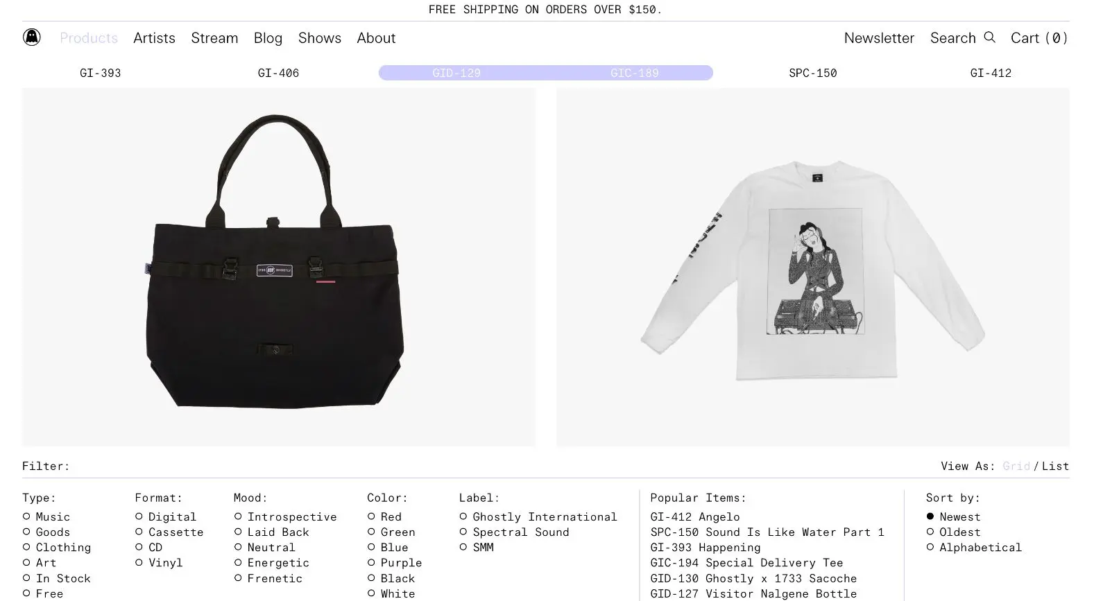 The Ghostly Store home page