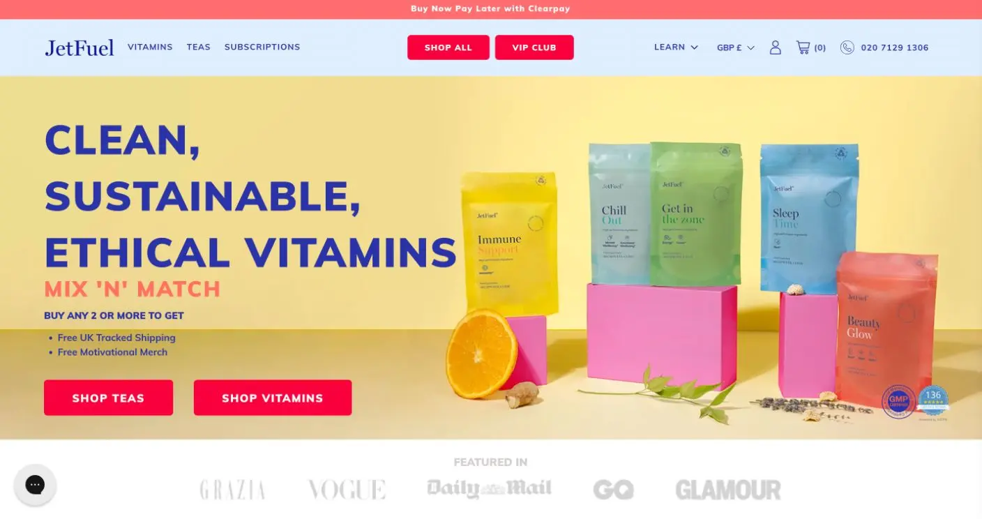 JetFuel home page