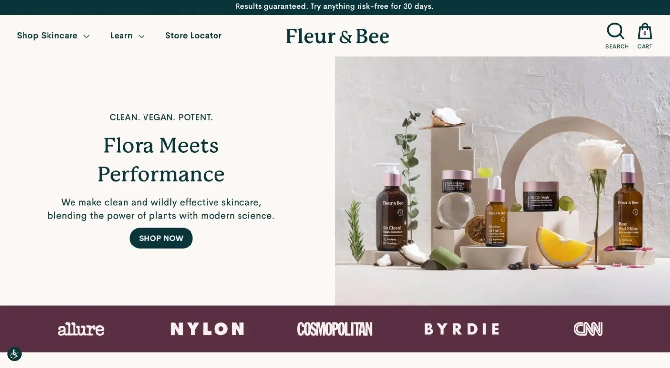 Fleur & Bee home page