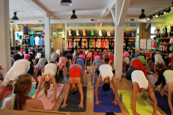 One of Lululemon's in-store yoga classes.