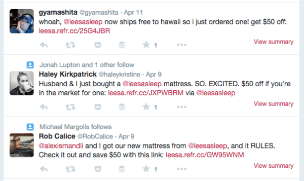 leesa-referral-links-twitter