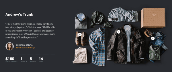 Trunk Club homepage Social Currency Contagious Jonah Berger ReferralCandy