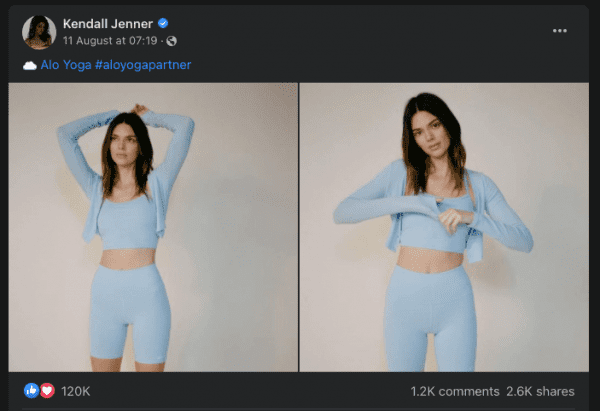 alo-yoga-brand-story-kendall-jenner-campaign--earned-social-shares