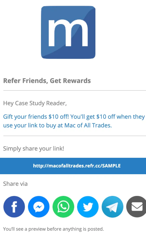 Customers received this email after a purchase