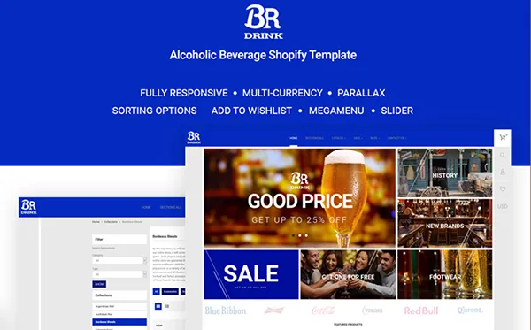 ecommerce templates referralcandy - BR Drink - Original Alcohol Online Store Shopify Theme