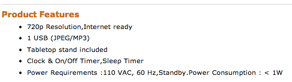 Amazon Product Features