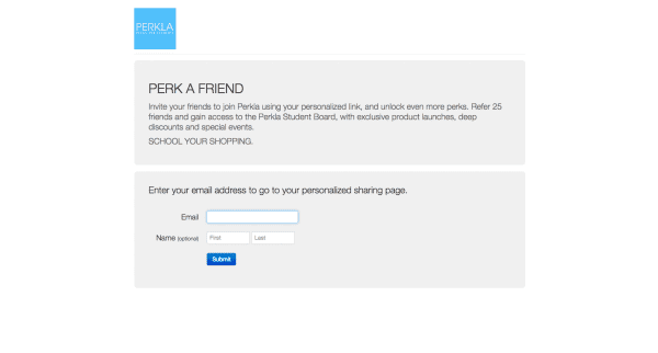 Perkla Referral page