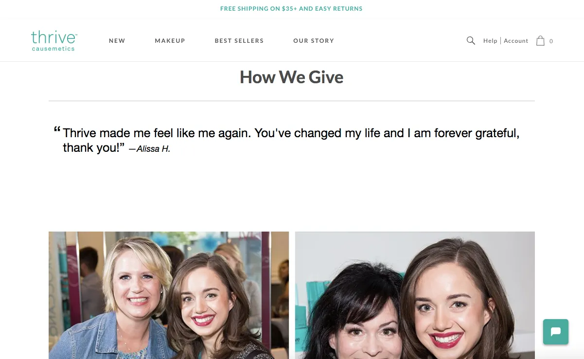 thrive giving page