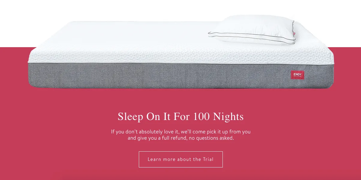 endy mattress for trial