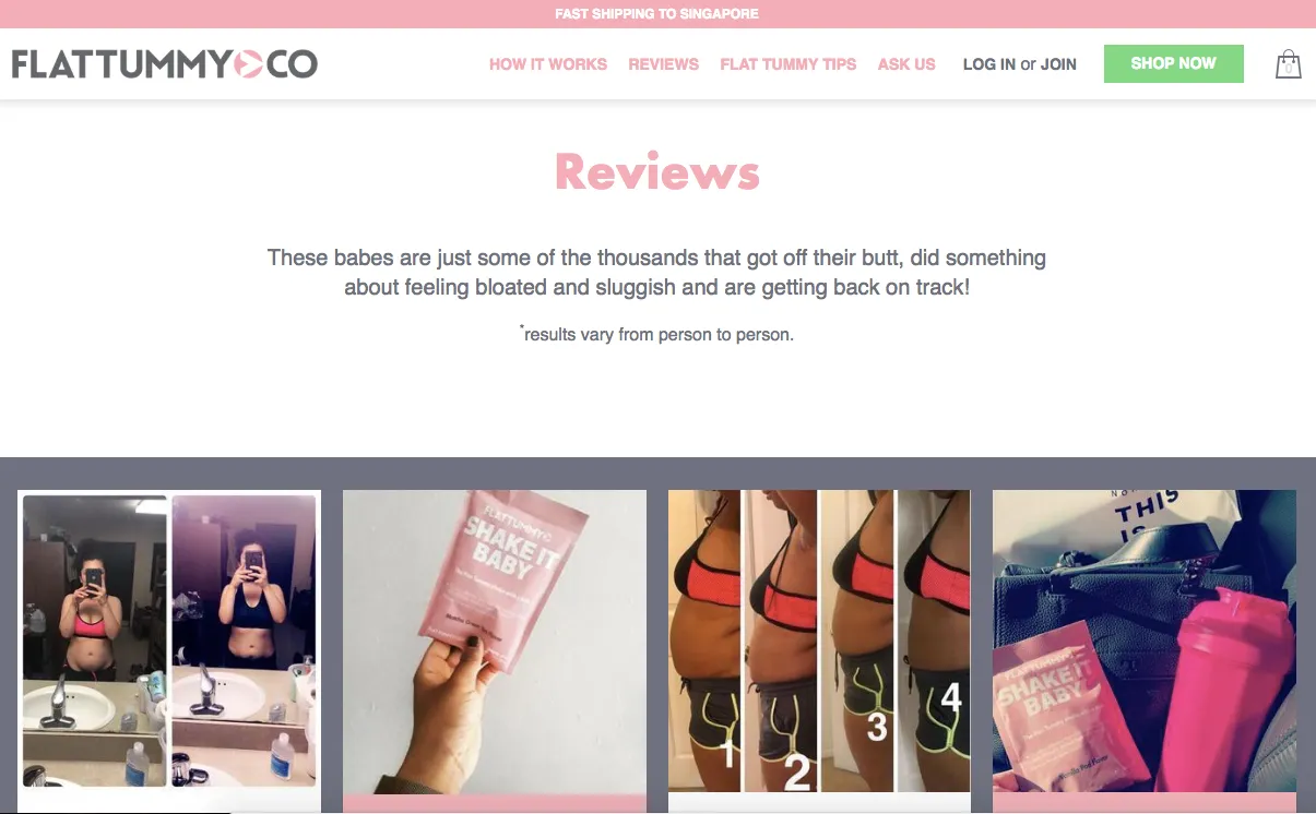 flat tummy tea reviews page