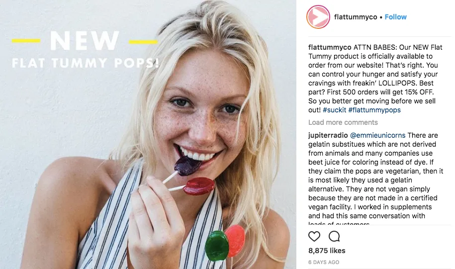 flat tummy tea announcement post