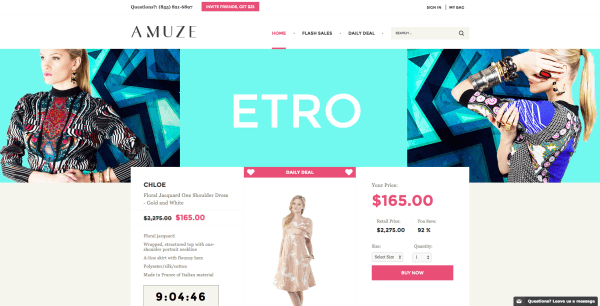 Amuze homepage