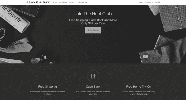 Frank & Oak Credibility ReferralCandy