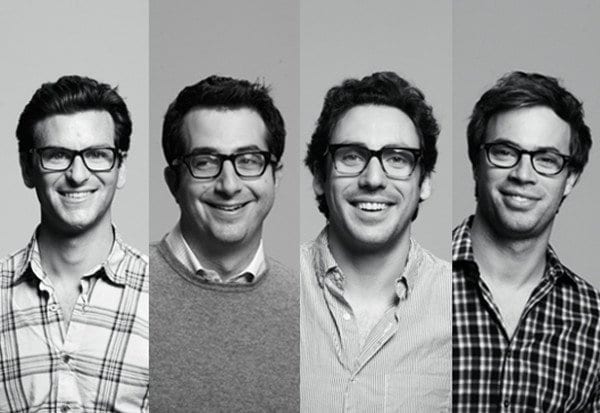 Warby Founders (clockwise): Neil Blumenthal, Jeffrey Raider, David Gilboa & Andrew Hunt