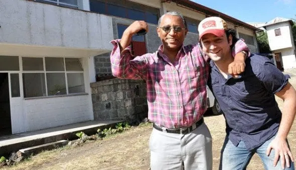 Oliberté founder Tal Dehtiar with Feraw Kebede, general manager of Oliberté