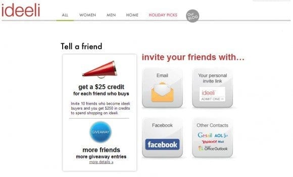 ideeli referral program