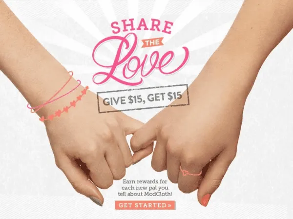 share the love referral program modcloth