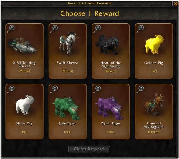 WoW Recruit a Friend Reward