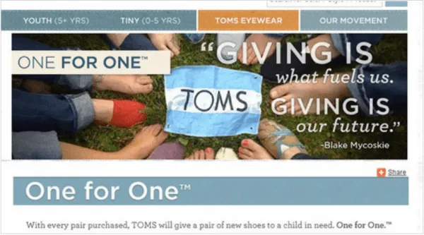 After Christmas Sales - Tom's Buy One Give One
