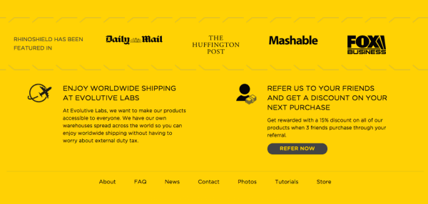 Rhinoshield screen protector homepage referral program