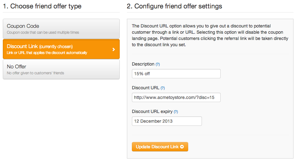 Friend Offer - Discount Link