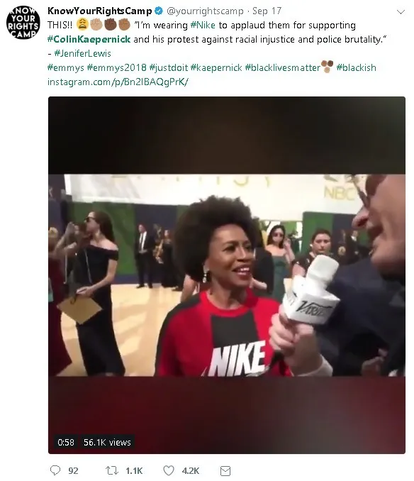 Nike Colin Kaepernick ad - Jennifer Lewis